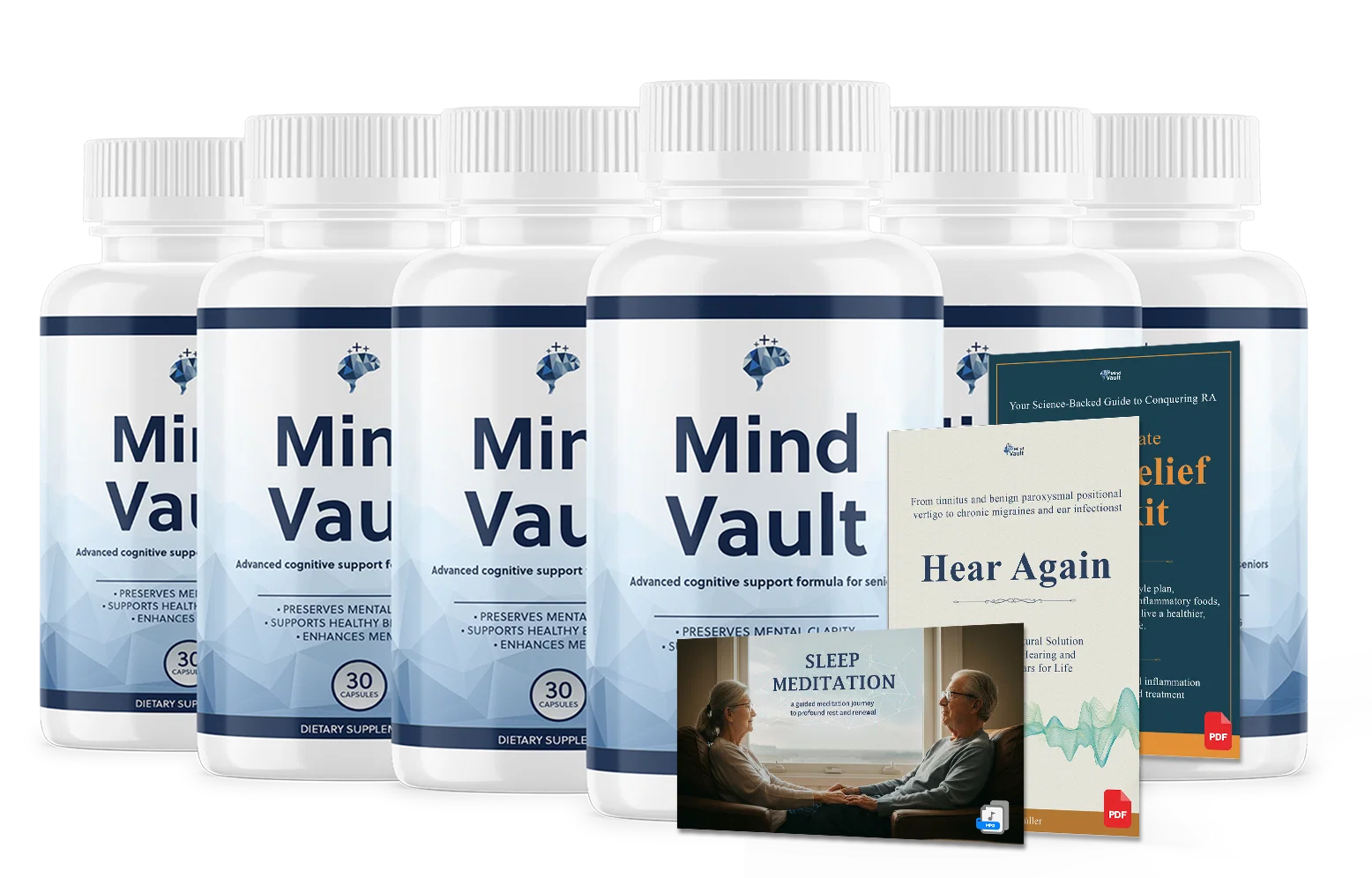 Six bottles of Mind Vault