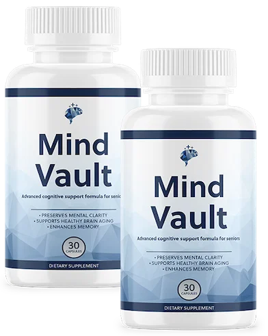 Two bottles of Mind Vault supplement